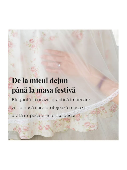 Tablecloth with Lace Stain Resistant Transparent 130x180cm