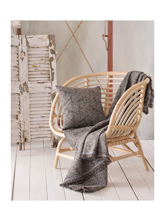 Rythmos Xaviera Three-Seater Sofa Throw 2 Sides Jacquard 180x280cm Grey Brown