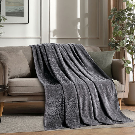 Melinen Giza Ριχτάρι Πολυθρόνας Ζακάρ 130x170εκ. Dark Grey
