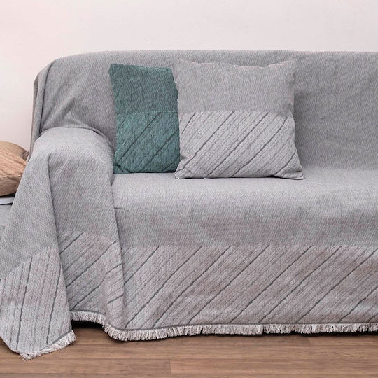 Anna Riska 1455 Sesselüberwurf Zwei Seiten Chenille 180x150cm Grau