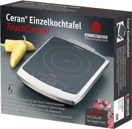 Rommelsbacher CT 2203 TC Επιτραπέζια Εστία Κεραμική Μονή Μαύρη