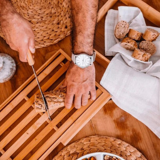 Secret de Gourmet Επιφάνεια Κοπής για Ψωμί Ξύλινη Μπεζ 44x27cm