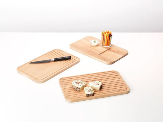 Brabantia Rectangular Wooden Chopping Board Set for Bread Green 40x25cm 3pcs
