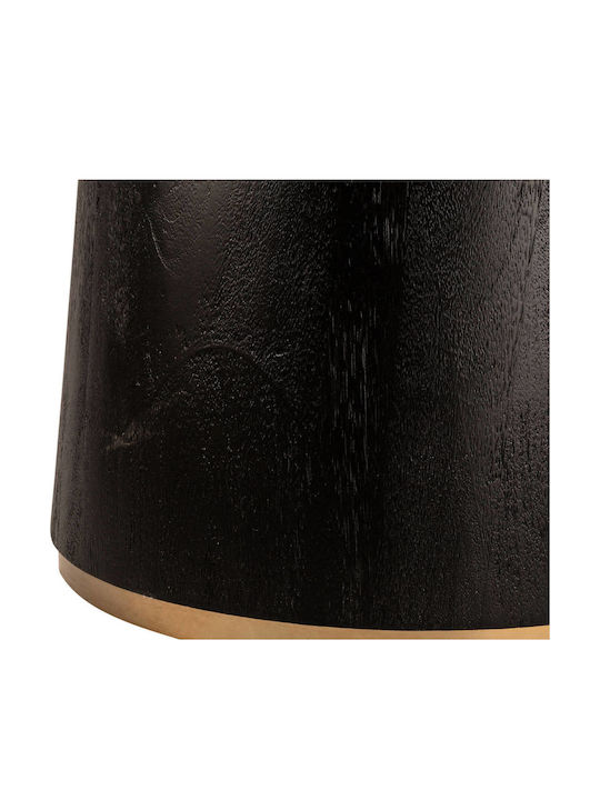 Rotund Masă Sala de mese din Lemn Masiv Black, Gold 150x150x77buc