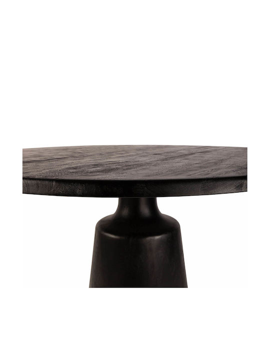 Rotund Masă Sala de mese din Lemn Masiv Black, Gold 150x150x77buc