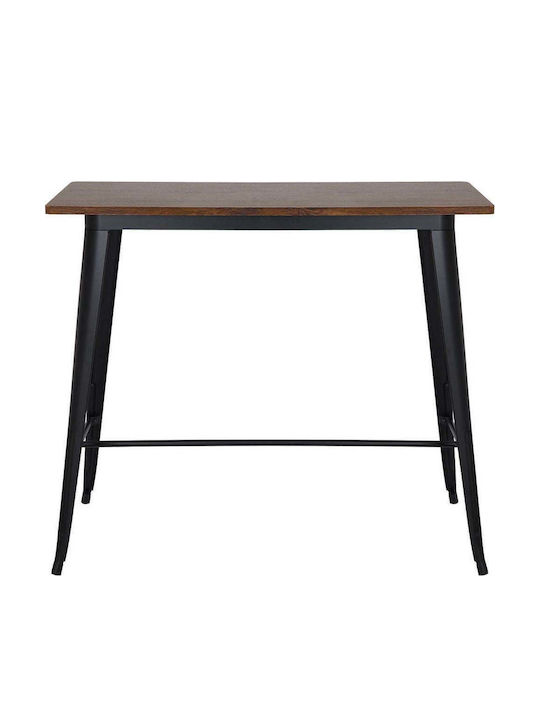 Relix Outdoor Bar Free Standing Table with Wood Surface and Metal Frame Oak 120x60x102cm