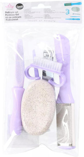 Set Pedichiură Unghii Piatră Pumice Răzătoare Pilă Tob 6 Bucăți