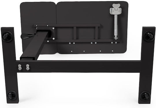 Height-adjustable Table Pneumatic Lift 80x40 Cm Two-part Top Tiltable + Foldable Storage Wheels 66–90 Cm C-shaped Base Bed Sofa Onuvio Black