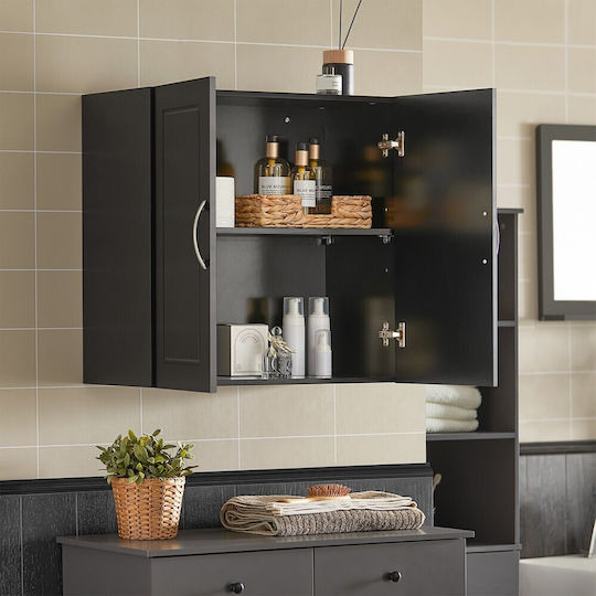 SoBuy Badezimmerschrank B60xT30xH60cm Schwarz