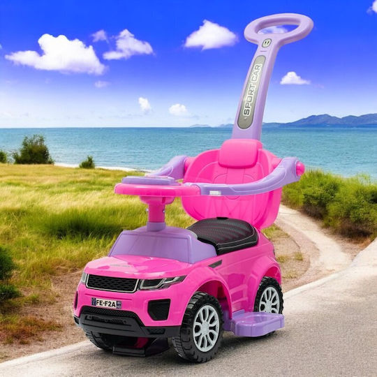 BabyMix Αυτοκινητάκι Ride On με Χειρολαβή για 36+ μηνών με Ήχους Ροζ