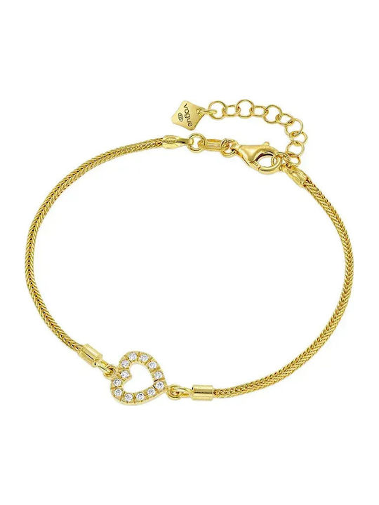 Vogue Damen Armband Kette mit Design Herz aus Silber Vergoldet