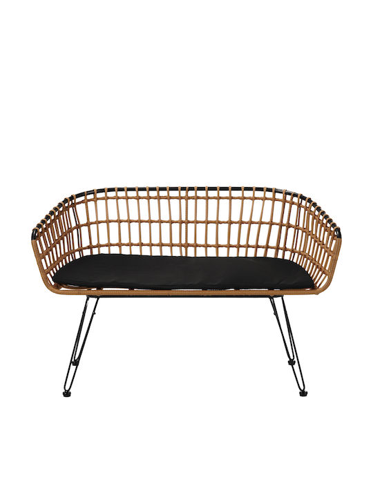 Naoki Two-Seater Sofa Outdoor Rattan with Pillows 120x55x79cm