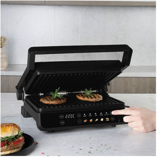 Berlinger Haus Tischplatte Elektrogrill Grill 2000W mit Deckel und einstellbarem Thermostat 23cmx23cmcm