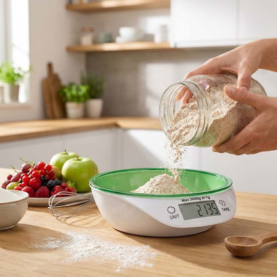 Avizar Küchenwaage 5 Kg Integrierter Eimer Backzutaten Weiße
