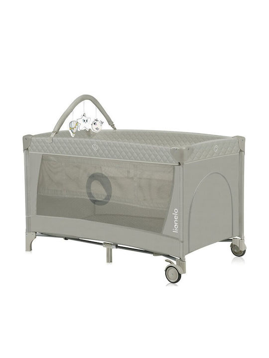 Lionelo Flower Loc de joacă 2 Nivele cu Schimbător & Saltea Bej 60x120cm
