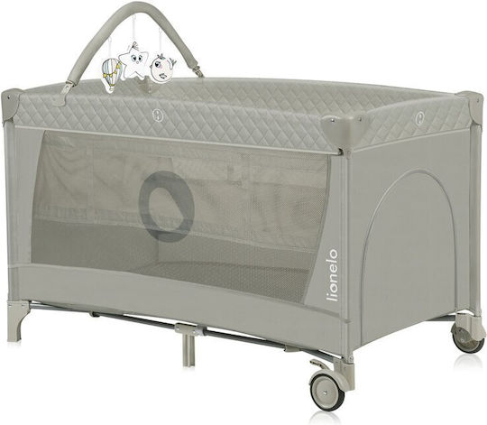 Lionelo Flower Loc de joacă 2 Nivele cu Schimbător & Saltea Bej 60x120cm