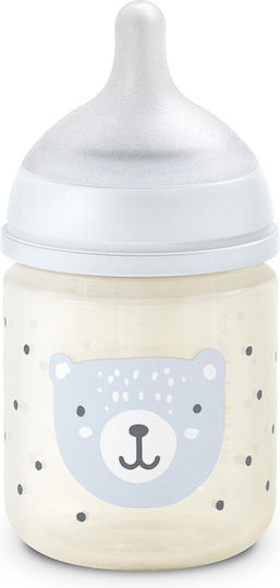 Suavinex Glass Baby Bottle Anti-Colic with Silicone Nipple for 0+, 0+ m, months Blue 120ml