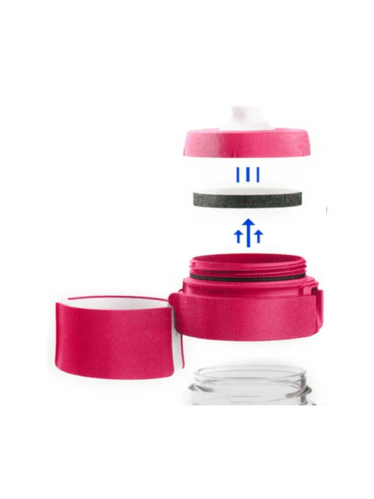Brita Fill & Go Vital Πλαστικό Παγούρι με Φίλτρο 600ml Διάφανο Pink