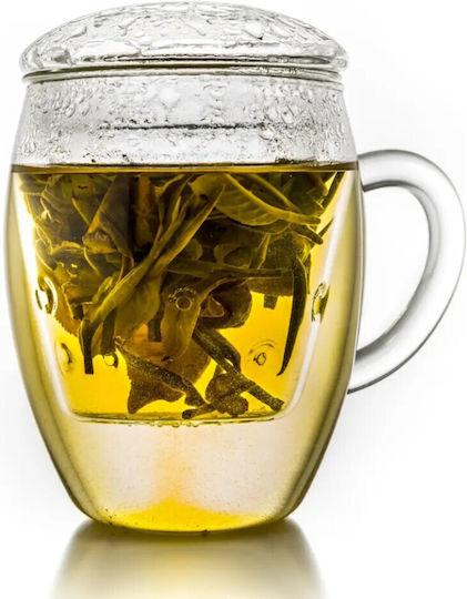 Creano Κούπα Γυάλινη με Καπάκι Διάφανη 400ml 3τμχ