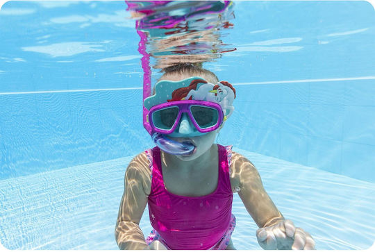 Bestway Aquapals Silicone Diving Mask with Snorkel Kids Purple/Turquoise