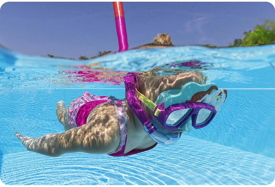 Bestway Aquapals Silicone Diving Mask with Snorkel Kids Purple/Turquoise