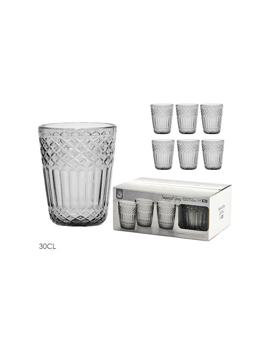 General Trade Set of Glasses made of Glass in Gray Color 300ml 6pcs