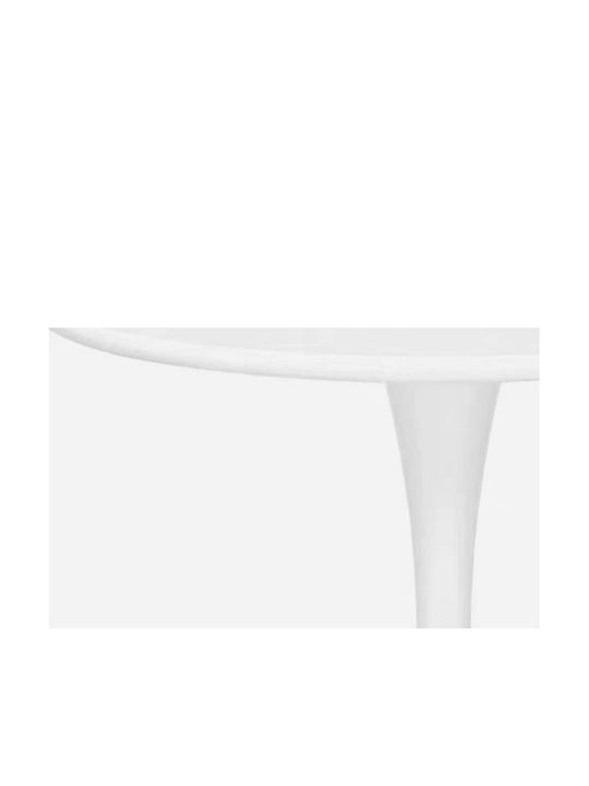 Round Table Metallic White 70x70x73cm