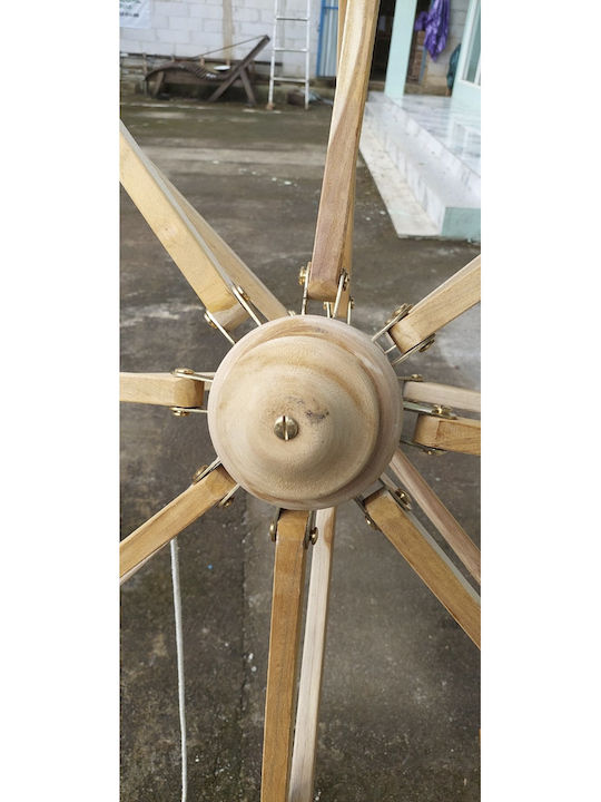 Umbrelă Rotundă Din Lemn Albă Φ3m