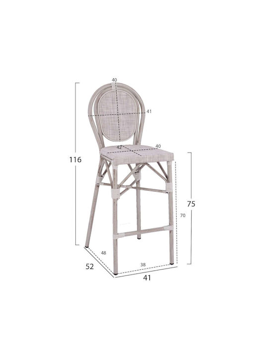 Gartenhocker aus Aluminium Weiß 41x52x116cm Gartenhocker aus Aluminium Weiß 41x52x116cm