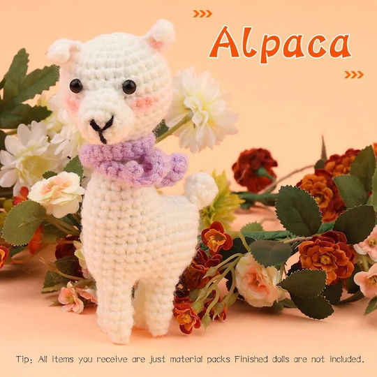 Complete Diy Crochet Set Beginners Advanced Accessories Thread Tools Instructions Included Plush Animal Model Handmade Alpaca White Purple