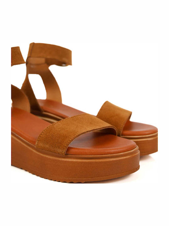 Ταμπά Δερμάτινα Flatforms Φαρδύ Λουρί Αγκράφα