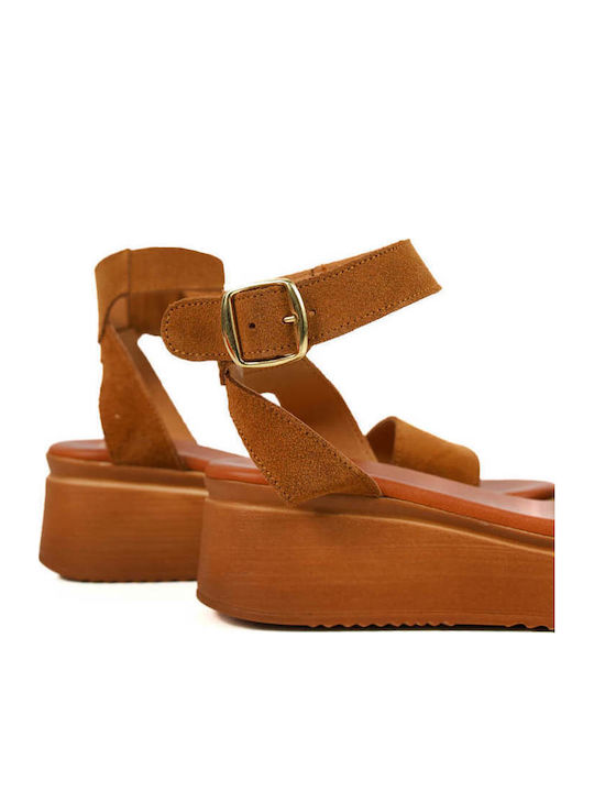 Ταμπά Δερμάτινα Flatforms Φαρδύ Λουρί Αγκράφα