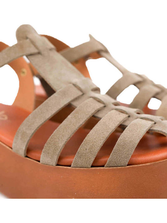 Μπεζ Gladiator Flatforms Πολλαπλά Λουριά