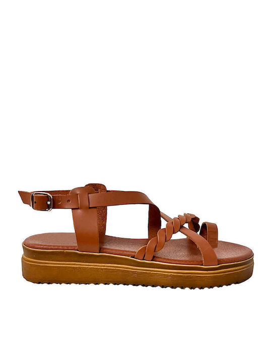 Ταμπά Δερμάτινα Flatforms Πλεκτό Μπροστινό Λουρί