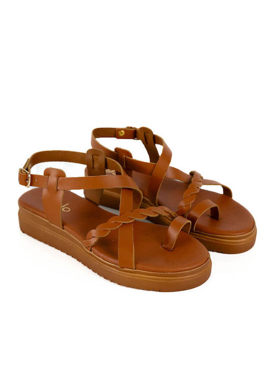 Ταμπά Δερμάτινα Flatforms Πλεκτό Μπροστινό Λουρί