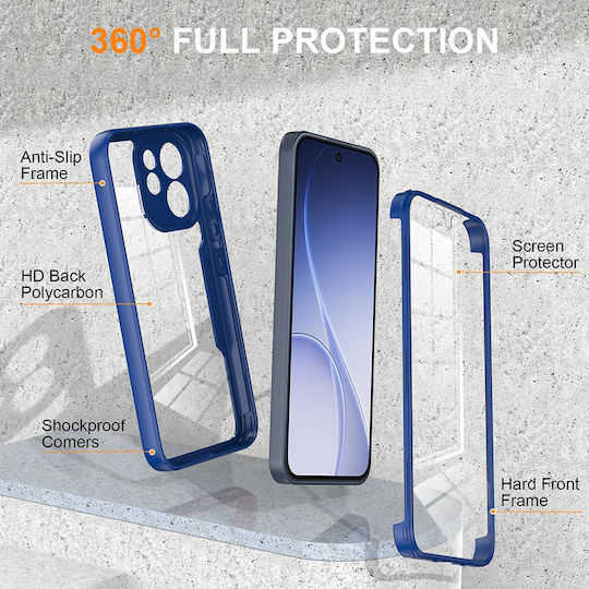 Techsuit ColorVerse 360 Full Cover Silicone Set with Tempered Glass Black for Oppo Reno15 F Oppo Reno15 FS 5G