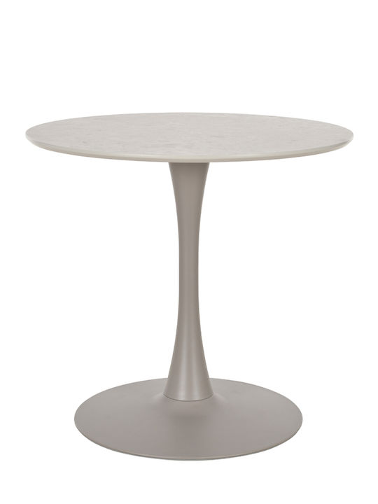 Caspian Dining Room Table Wooden With Metal Frame Gray 80x80x75cm