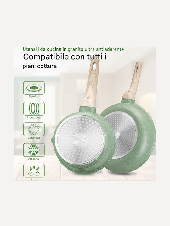 Bakaji Cookware Set of Cast Aluminum with Non-stick Coating 21pcs