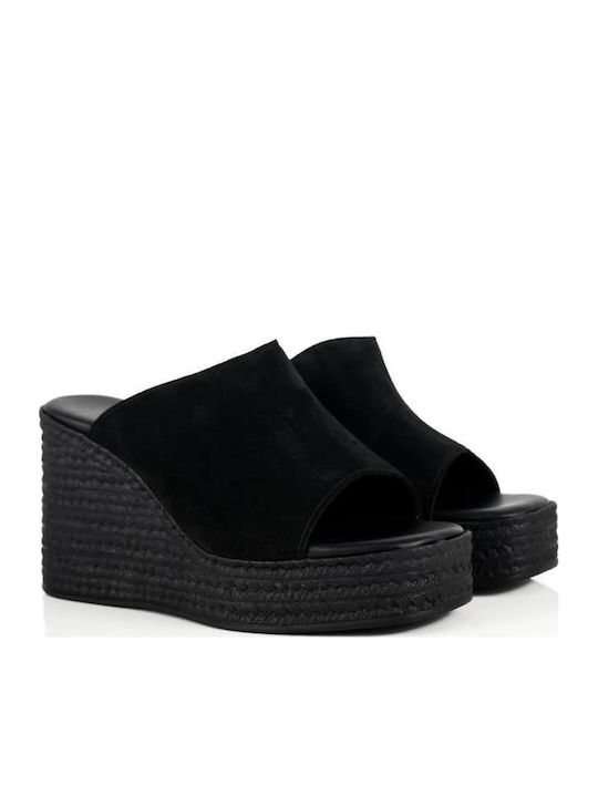 Μαύρες Mule Πλατφόρμες Made In Greece Φαρδιά Φάσα
