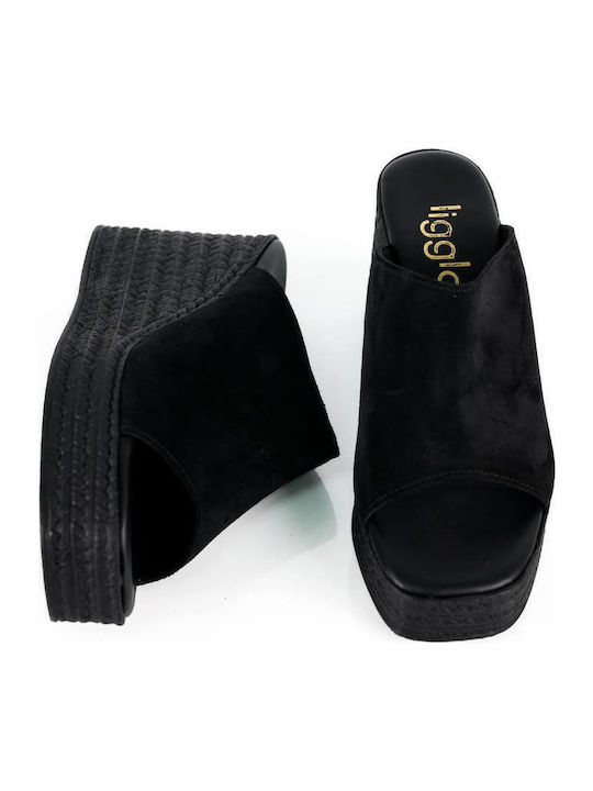Μαύρες Mule Πλατφόρμες Made In Greece Φαρδιά Φάσα