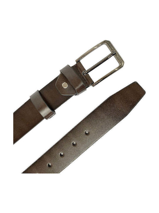 Men's Belt from Artificial Leather Brown