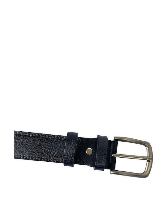 Men's Belt from Artificial Leather Blue