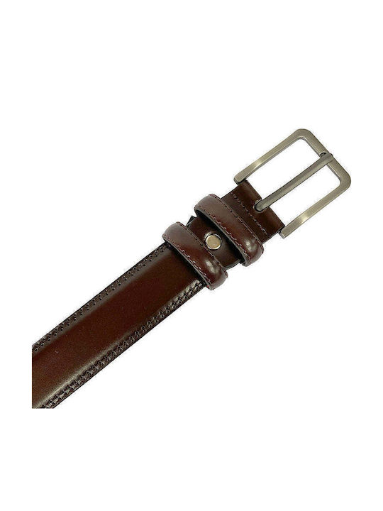 Men's Belt from Artificial Leather Brown