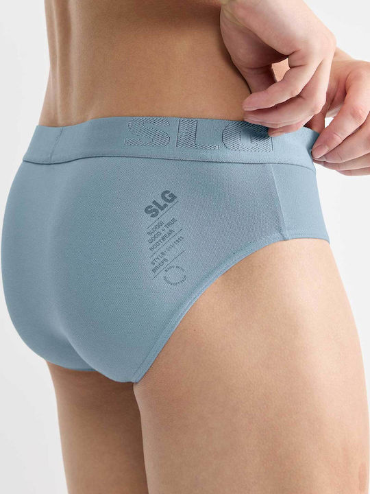 Herren Slips Sky blue/navy 2Packung