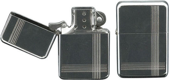 Запалка Маслена Камъче Сребриста Stripes Метална Кутия За Подарък 3043