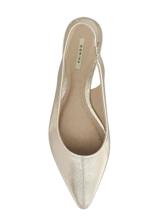 Pantofi Balerini Pentru Femei Slingback În Culoare Auriu