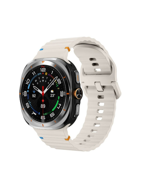 Samsung Galaxy Watch Ultra 2025 47mm Kalebol Λουράκι Σιλικόνης Κυματιστό Σχέδιο Beige Samsung Galaxy Watch Ultra 2025 47mm Kalebol Λουράκι Σιλικόνης Κυματιστό Σχέδιο Beige