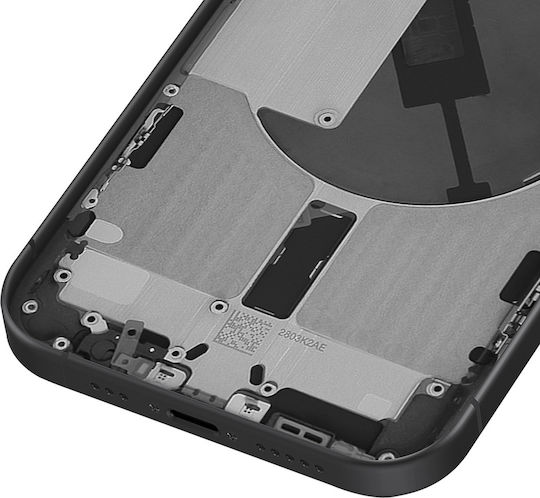 Clappio Капак За Батерия iPhone 15 Pro Предварително Монтиран Шаси Magsafe Модул Черен