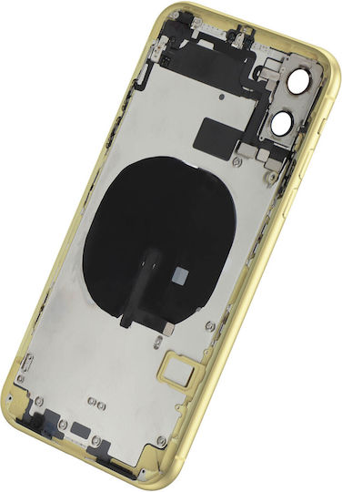 Clappio Komplettes Chassis iPhone 11 Rückglas Integrierte Induktionsspule Gelb
