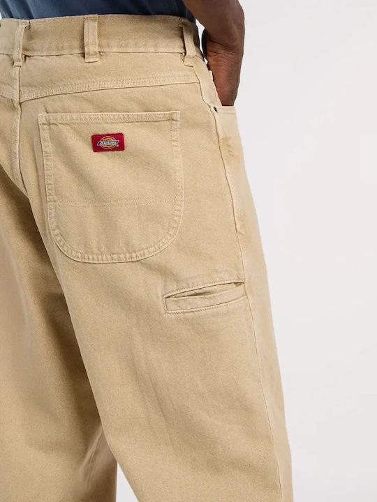 Men's Jeans Pants with Relaxed Tapered Fit Beige